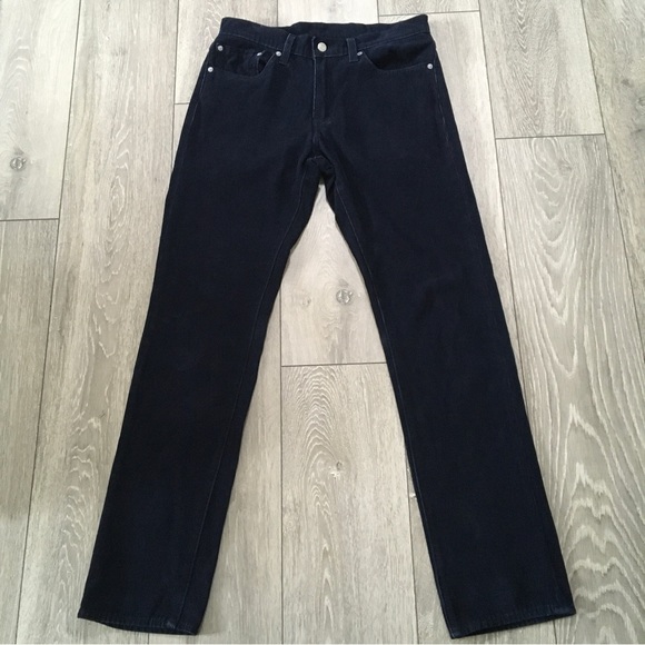 Levis 511 Trousers W31 L32 Blue Corduroy Slim Straight Cords Zip Fly - Picture 3 of 10